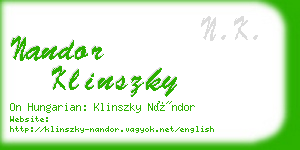 nandor klinszky business card